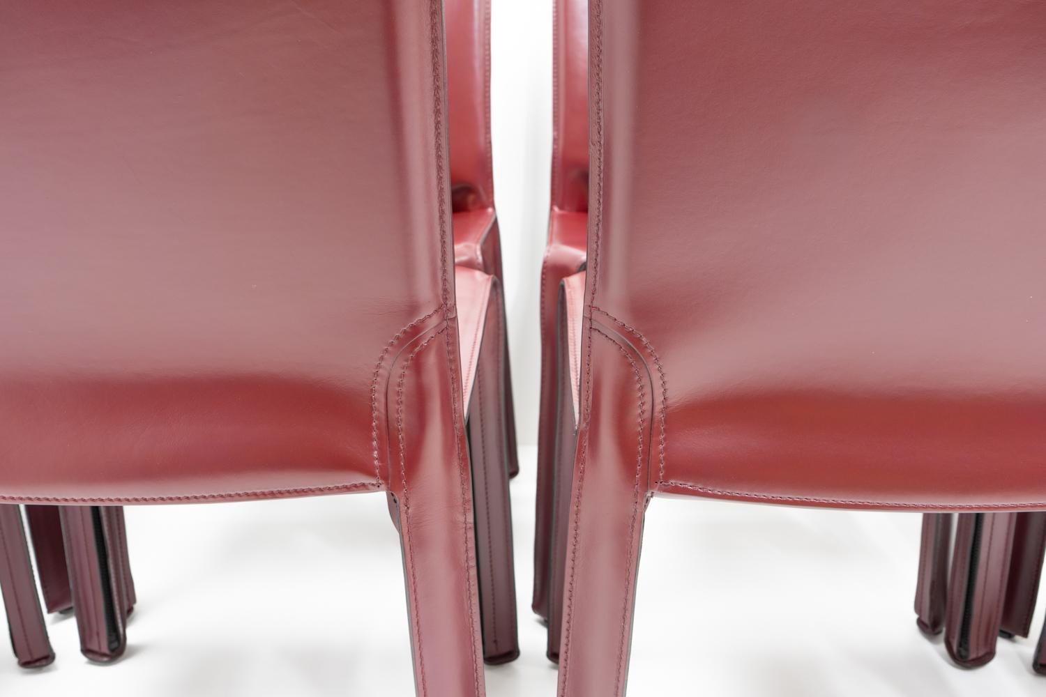 Italienisches Design Mario Bellini Cassina Cab 412, Bordeauxrot, 8er-Set im Angebot 5