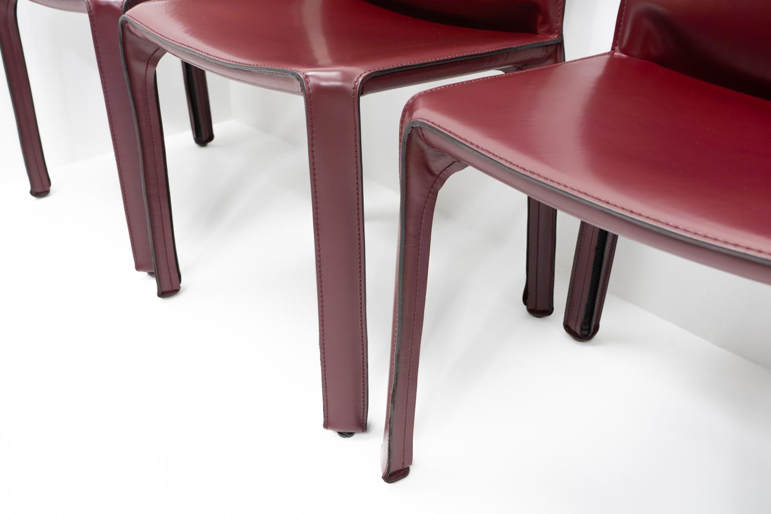 Italienisches Design Mario Bellini Cassina Cab 412, Bordeauxrot, 8er-Set im Angebot 7