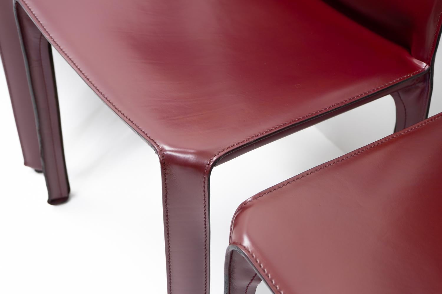 Italienisches Design Mario Bellini Cassina Cab 412, Bordeauxrot, 8er-Set im Angebot 8