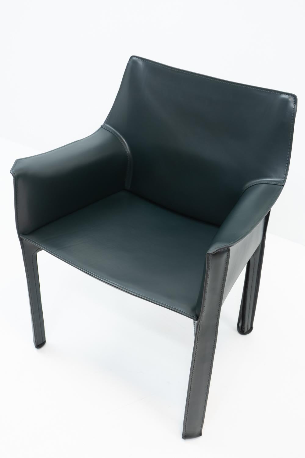 Design italien Mario Bellini pour Cassina CAB 413, cuir vert, années 2000 en vente 1