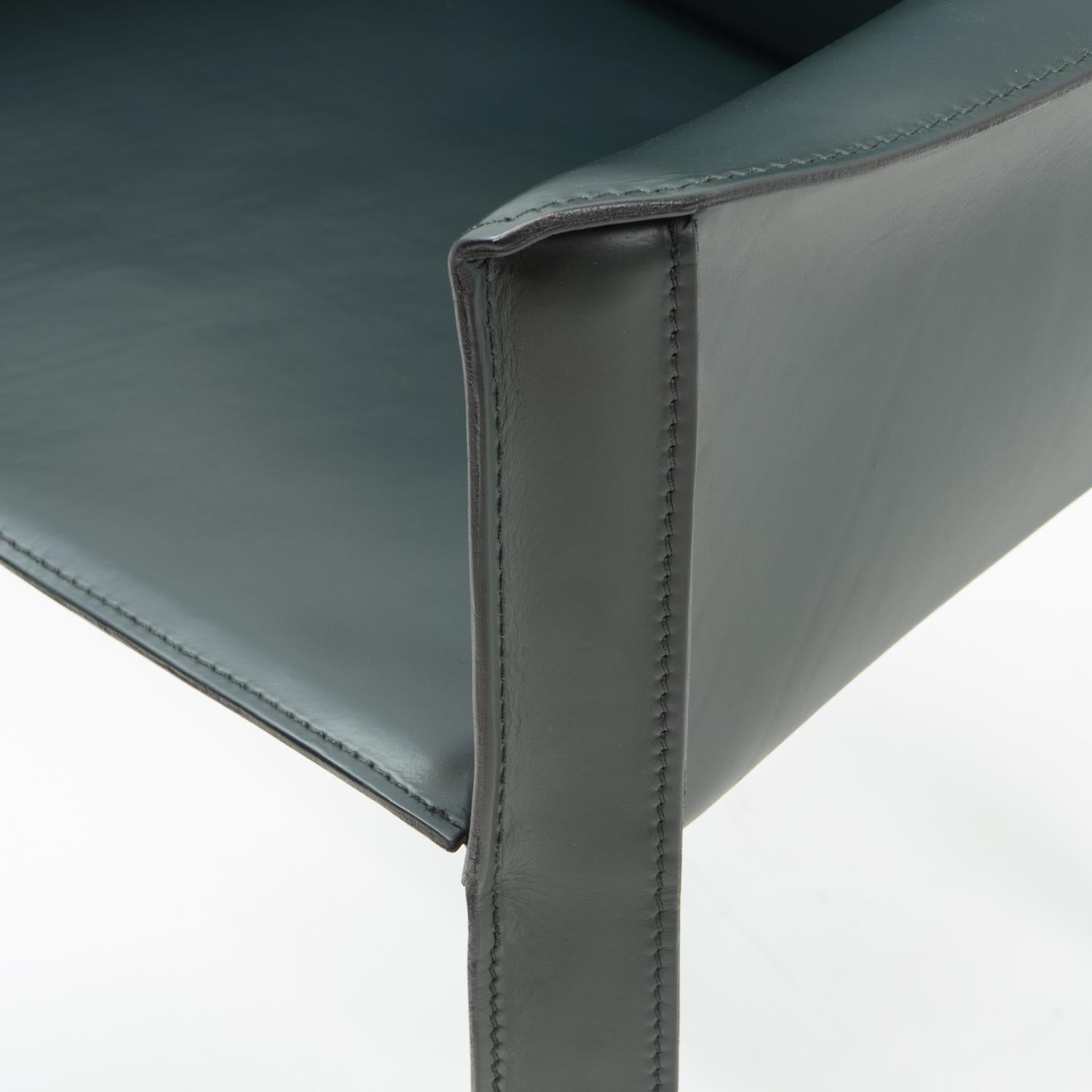 Design italien Mario Bellini pour Cassina CAB 413, cuir vert, années 2000 en vente 2