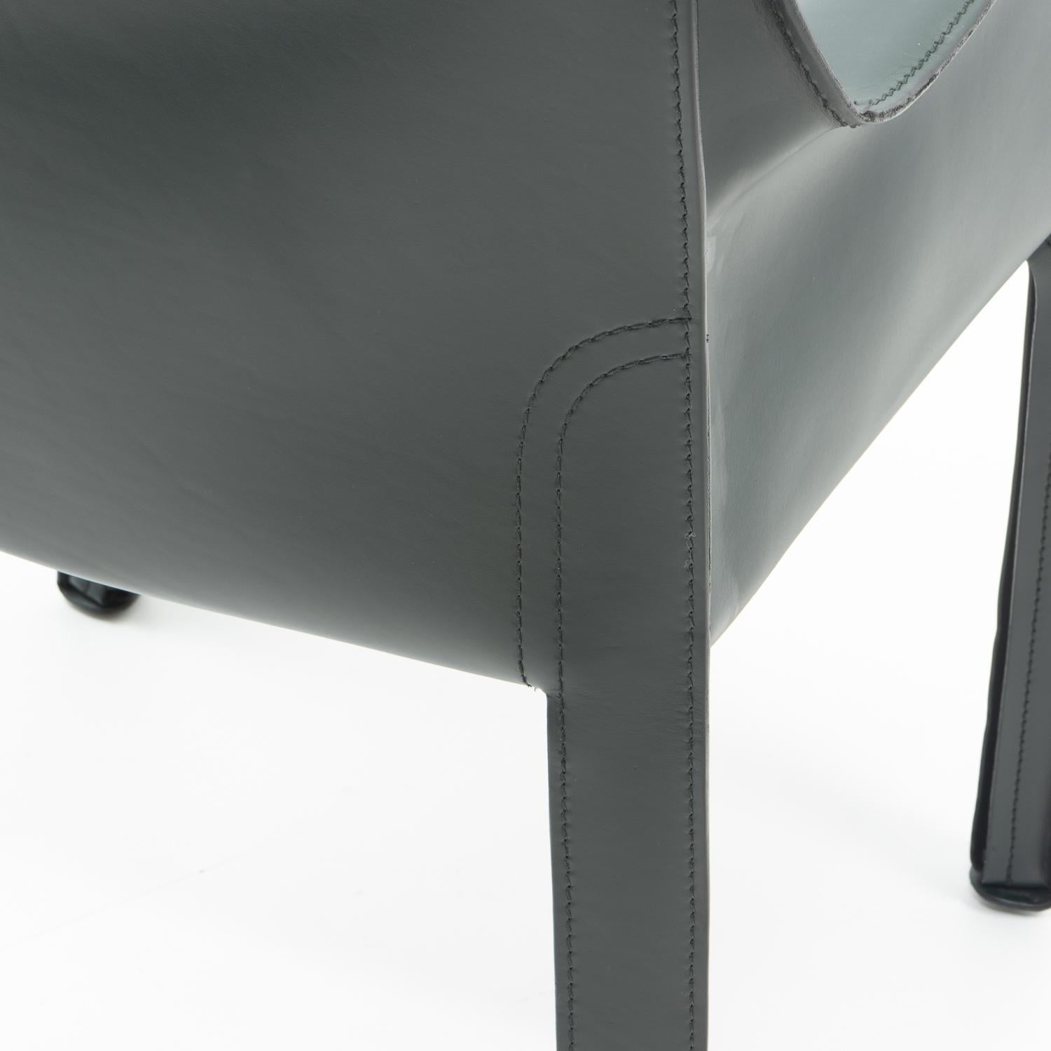 Design italien Mario Bellini pour Cassina CAB 413, cuir vert, années 2000 en vente 3