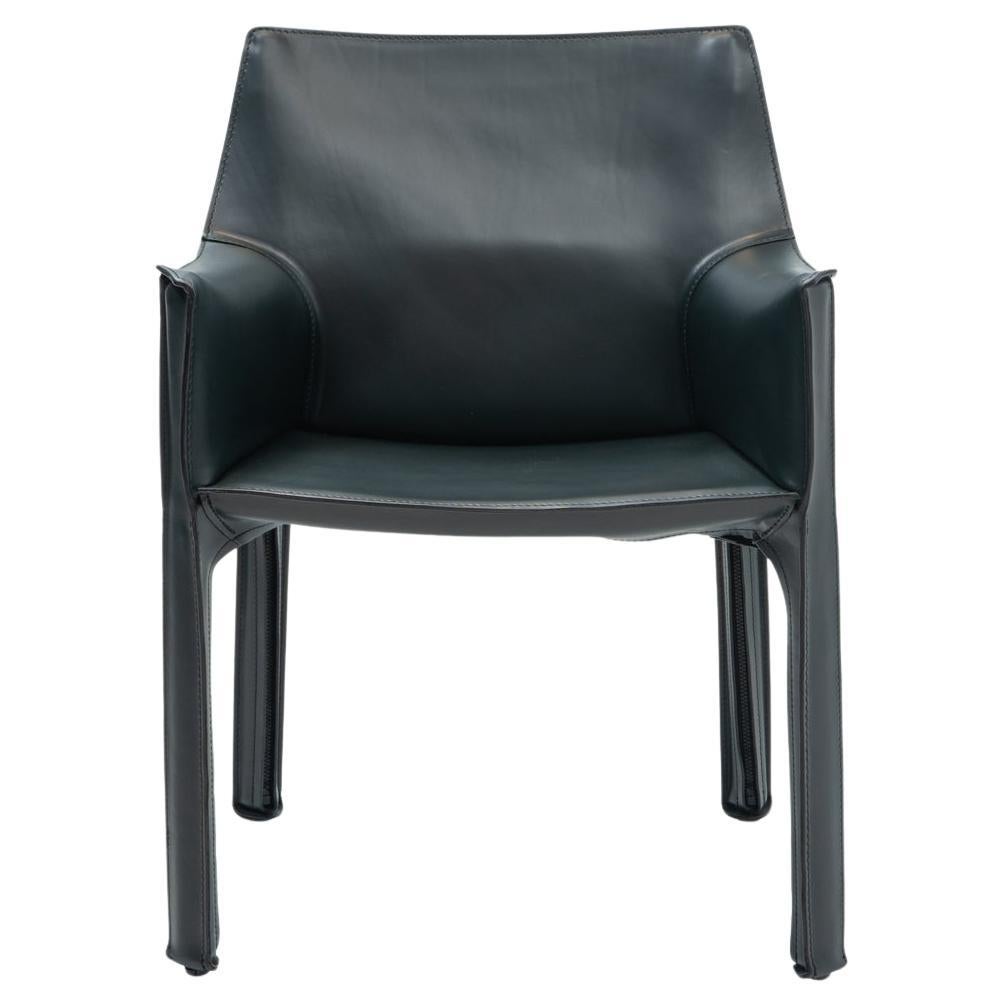 Design italien Mario Bellini pour Cassina CAB 413, cuir vert, années 2000 en vente
