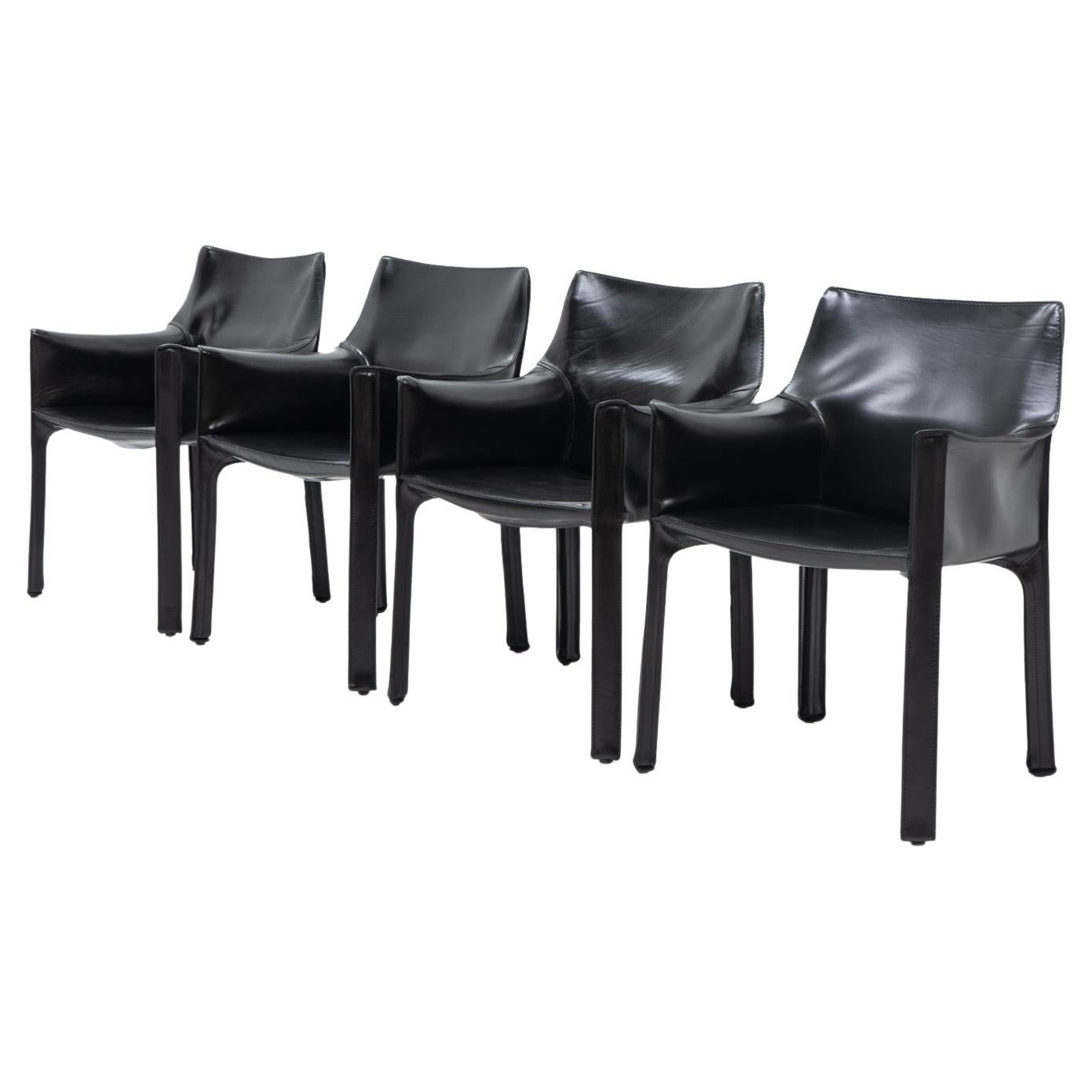 Italian Design Mario Bellini for Cassina CAB 413, Set of 4, 1990s