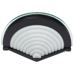Italian Design Memphis Style Black Metal and Glass Halogen Wall Light
