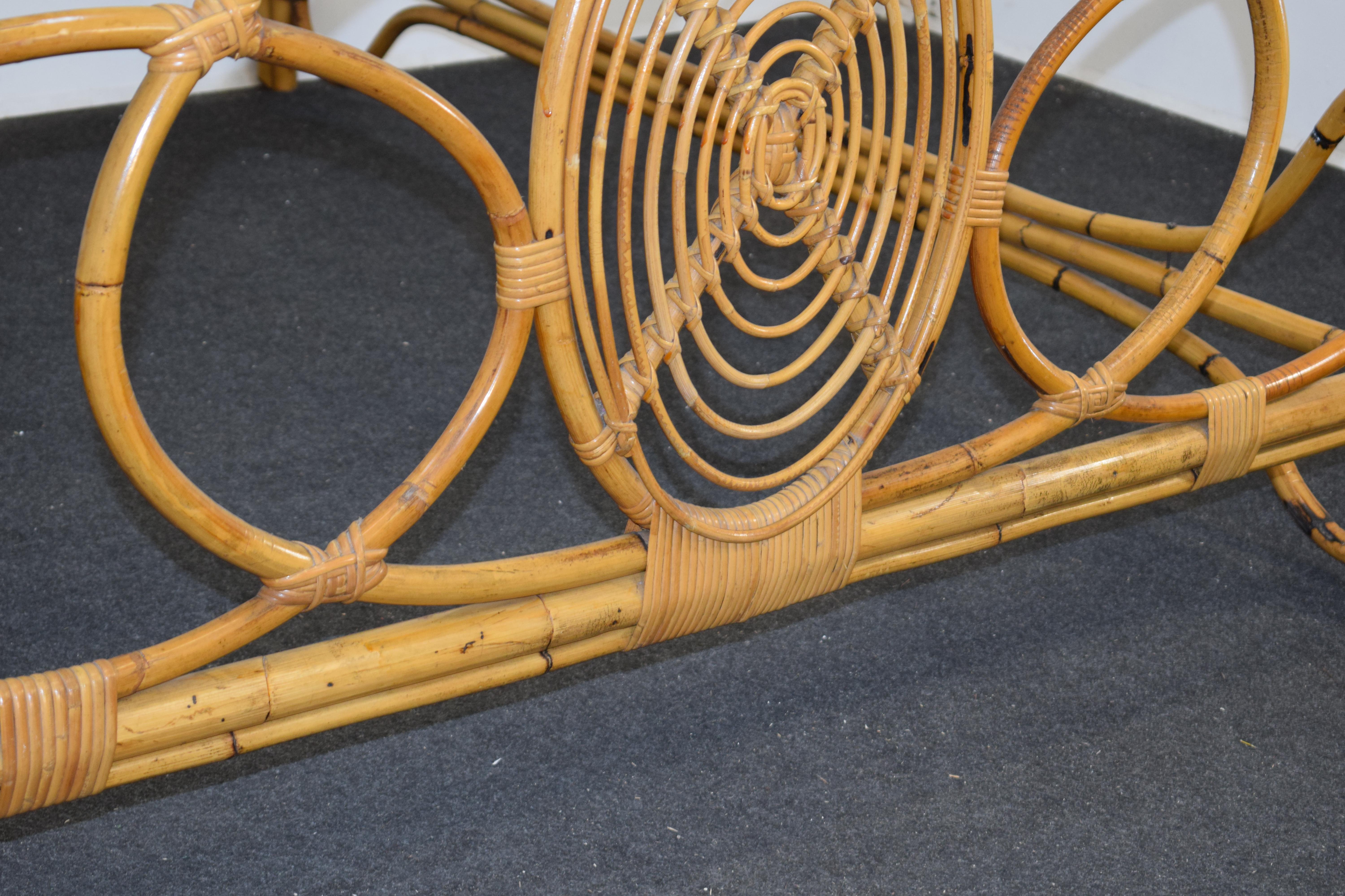Italian Design Mid-Century Bamboo Bed, 1960s For Sale 2