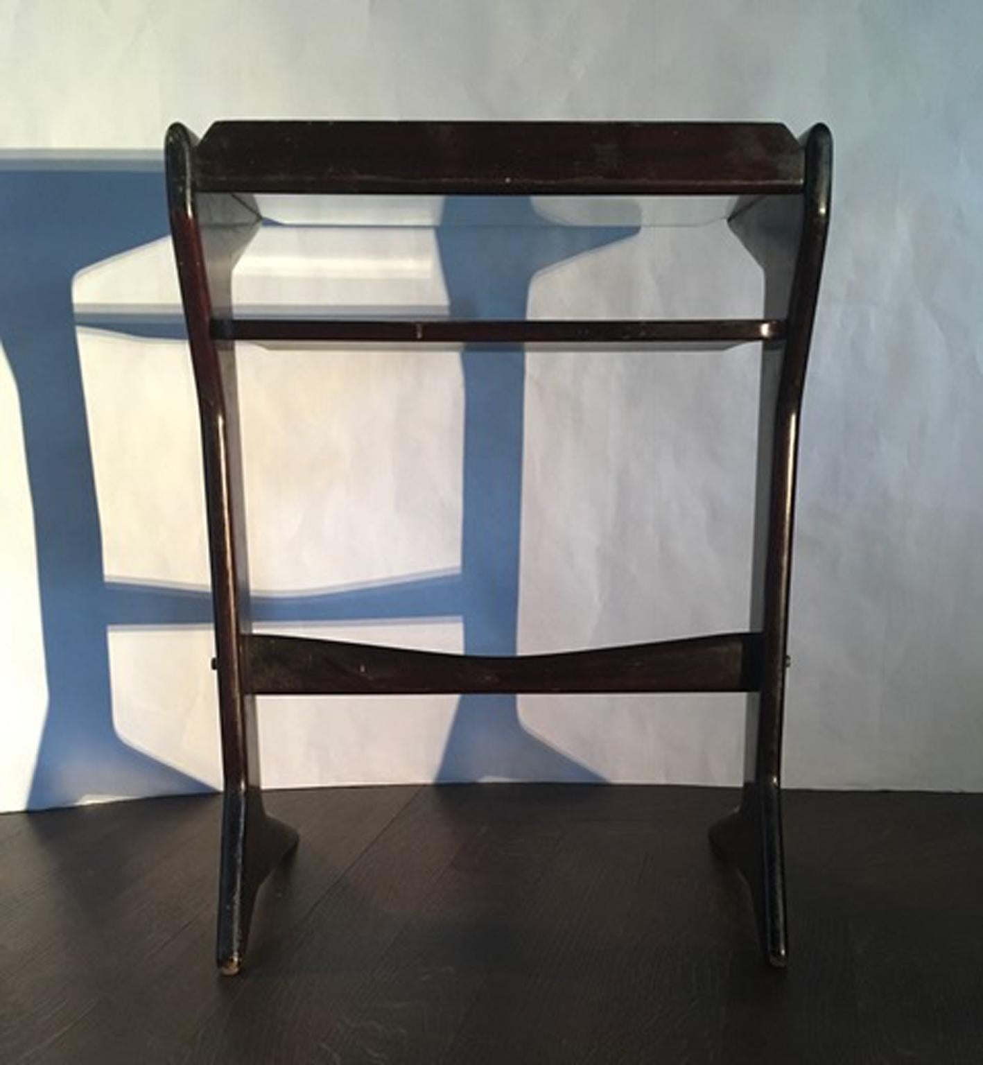 20th Century Mid-Century Italian Design  by Ico Parisi Side Table in Walnut and Clear Glass