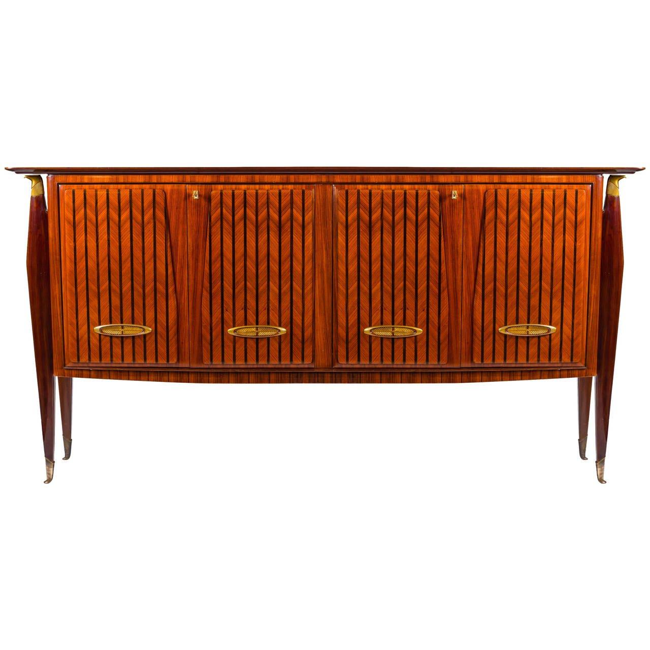 Bronze Italian Design Midcentury Console Table in the Style of Paolo Buffa, 1950s For Sale