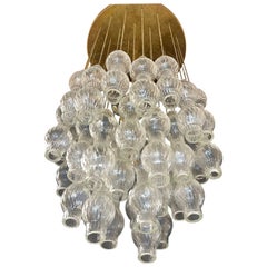 Design italiano, Mid-Century Modern, lampadario, vetro soffiato, metallo, Italia, anni '60