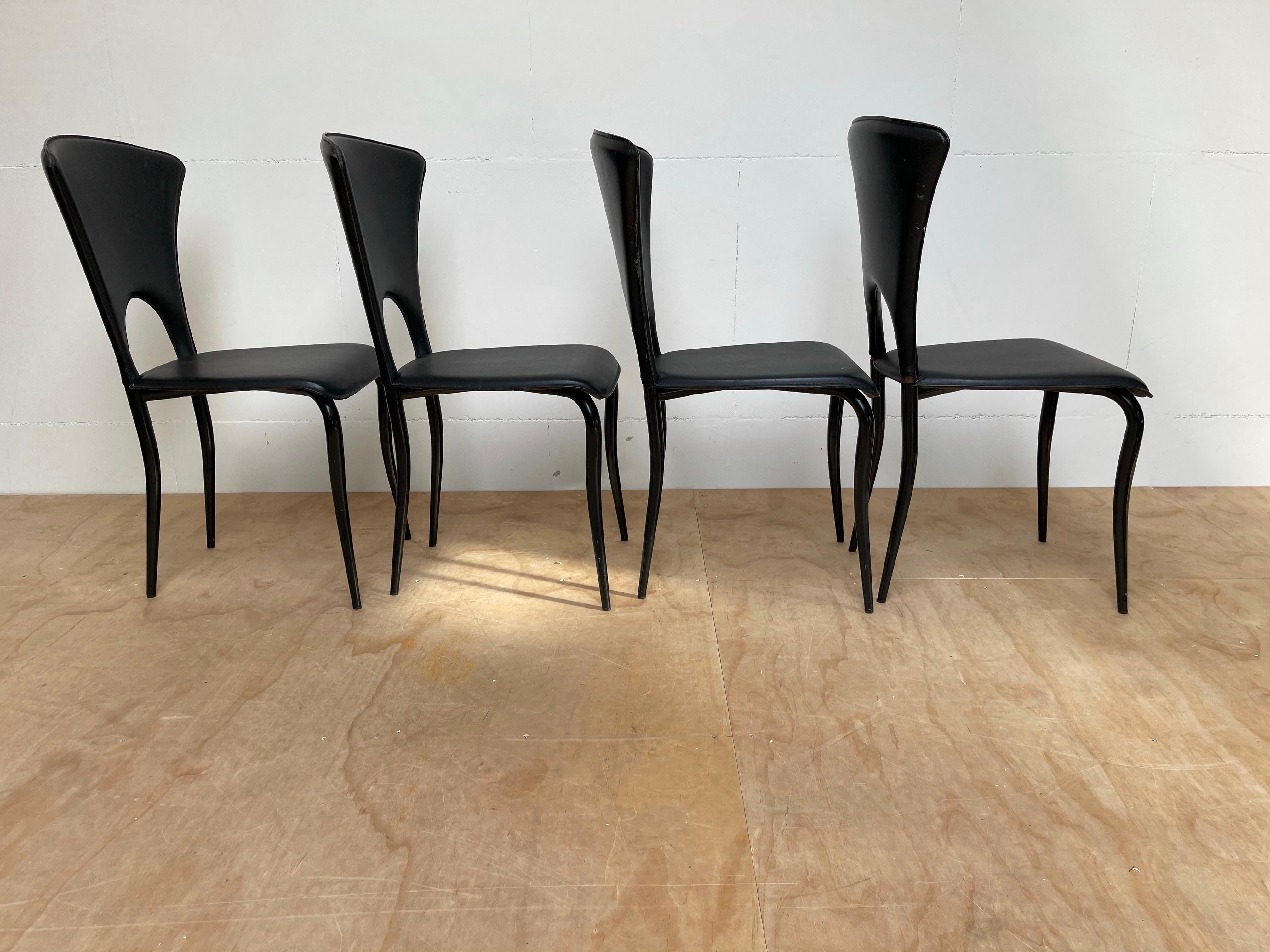 chaise en cuir design italien