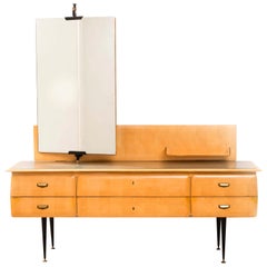 Italian Design Midcentury Maple Wood Dressing Table, 1950