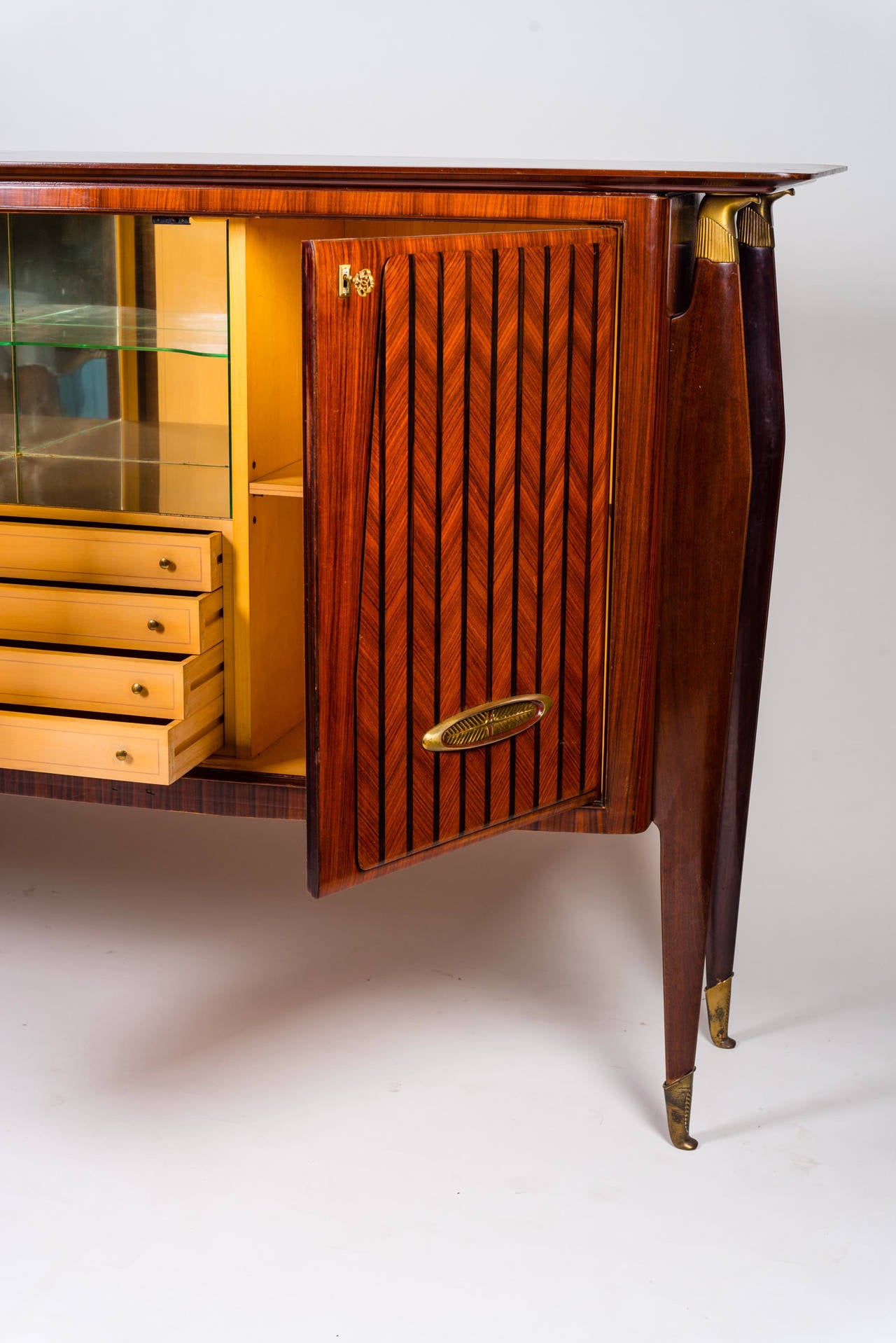 Bronze Italian Design Midcentury Sideboard or Bar Cabinet by Vittorio Dassi, 1948