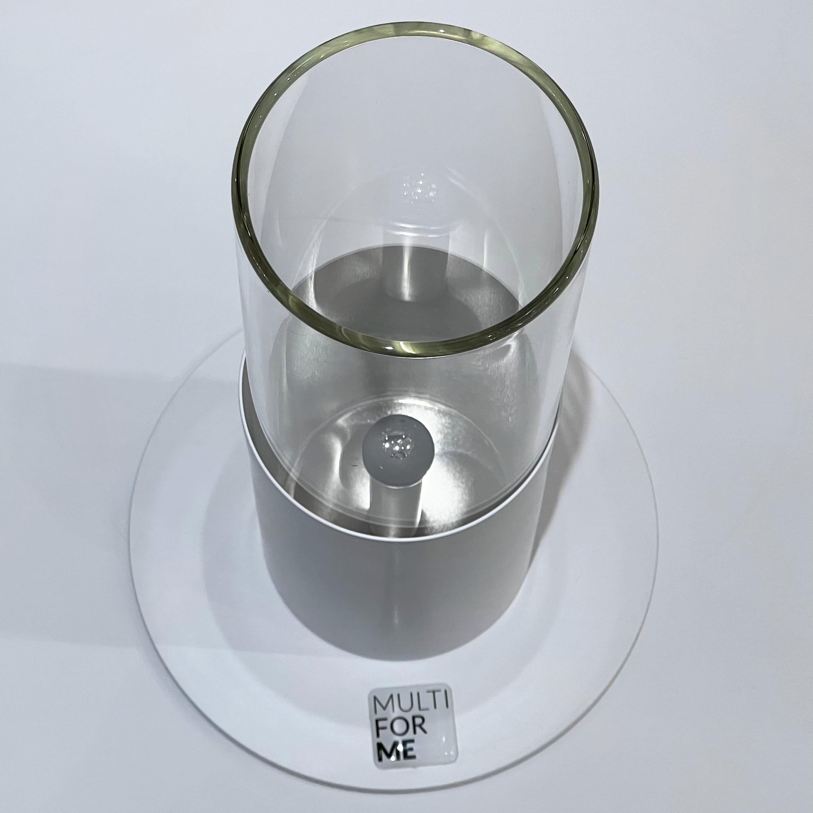 Lampe vase/table moderne italienne aigue-marine verte Art Glass Lit Flower en vente 10