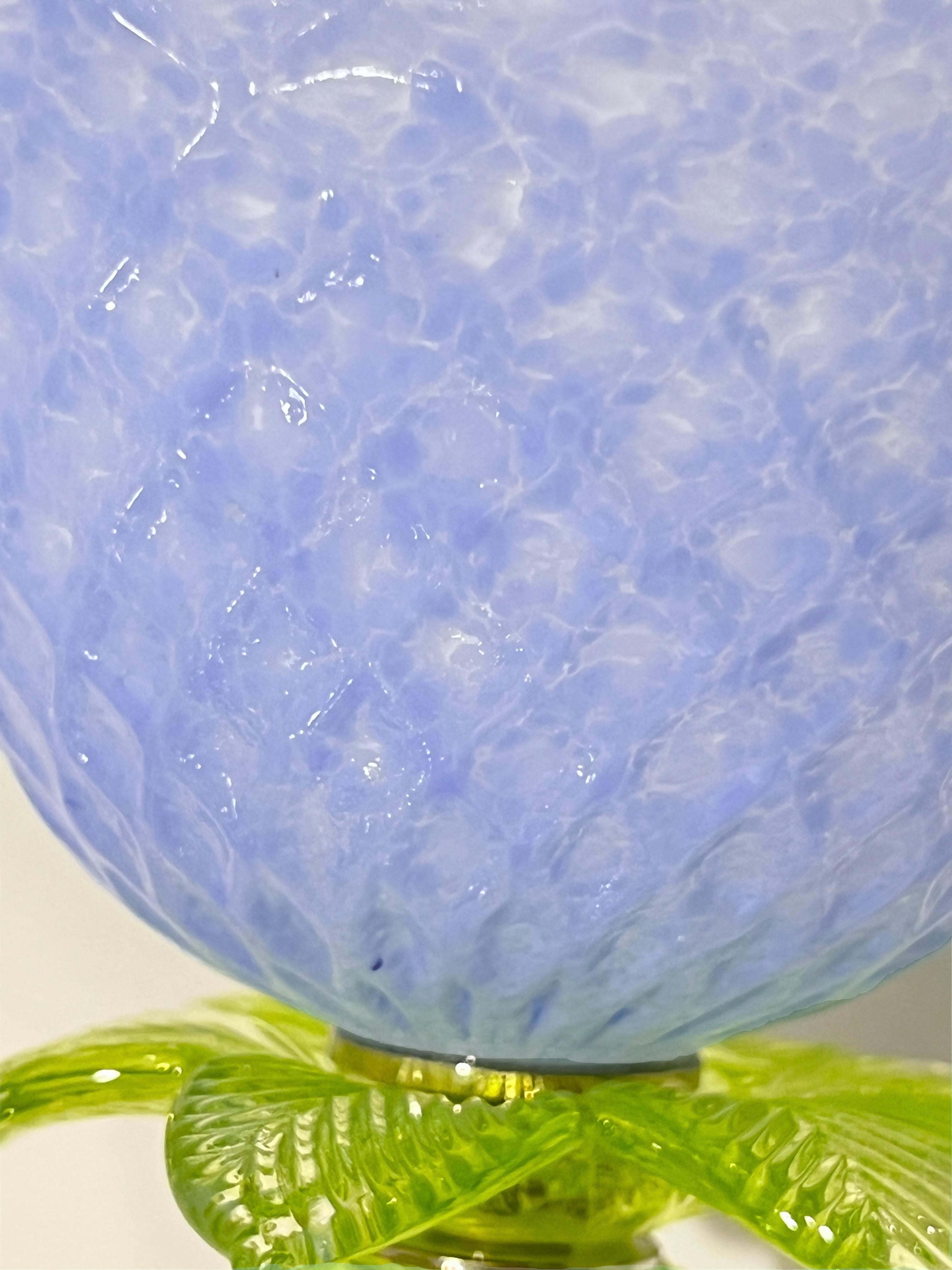 Vase/Lampe de table moderne italienne en verre bleu violet pervenche en vente 4