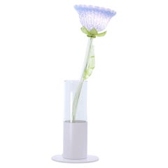 Vase/Lampe de table moderne italienne en verre bleu violet pervenche