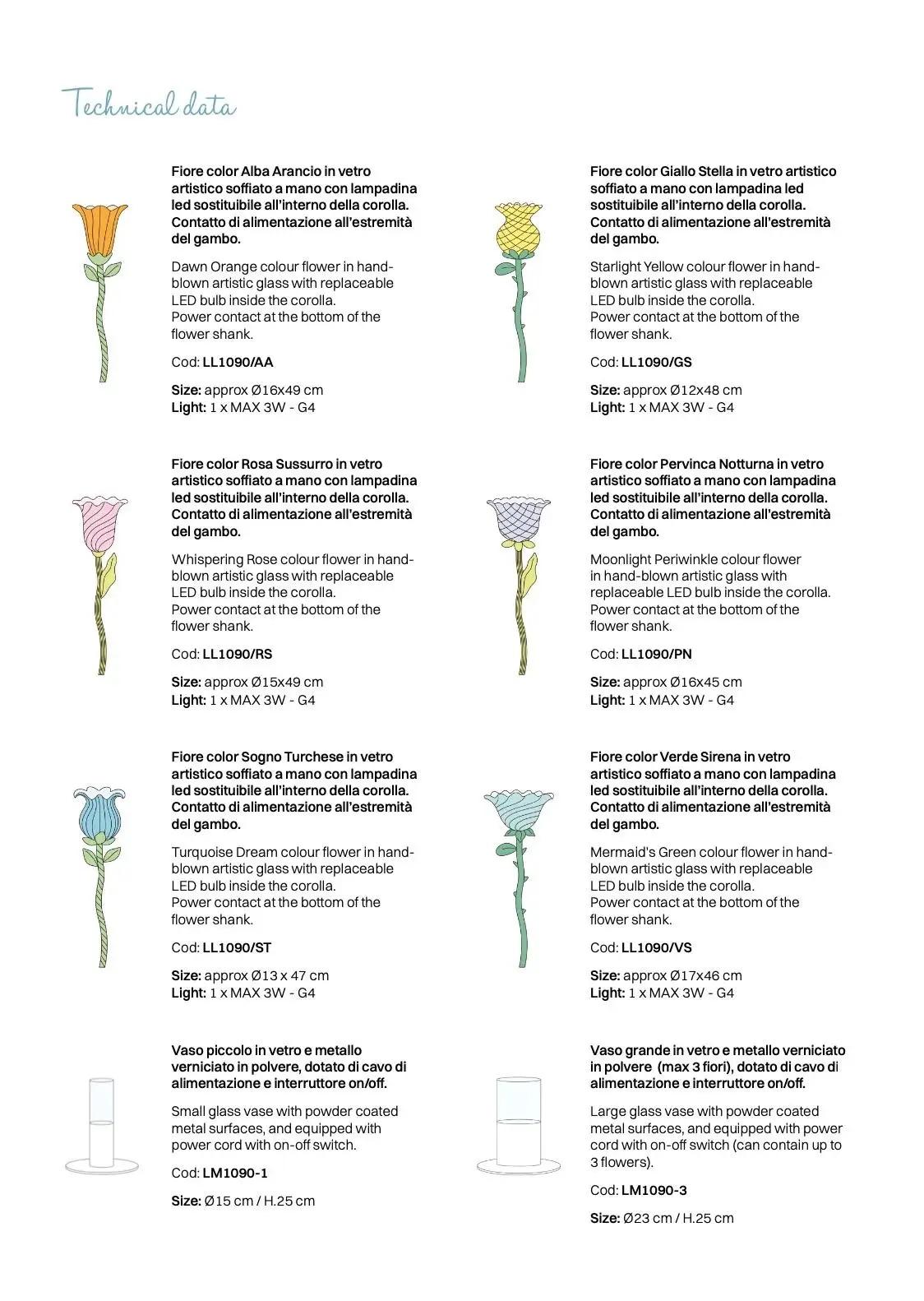 Lampada da tavolo/da tavolo di design italiano organica moderna in vetro artistico giallo illuminato a fiore bianco in vendita 1