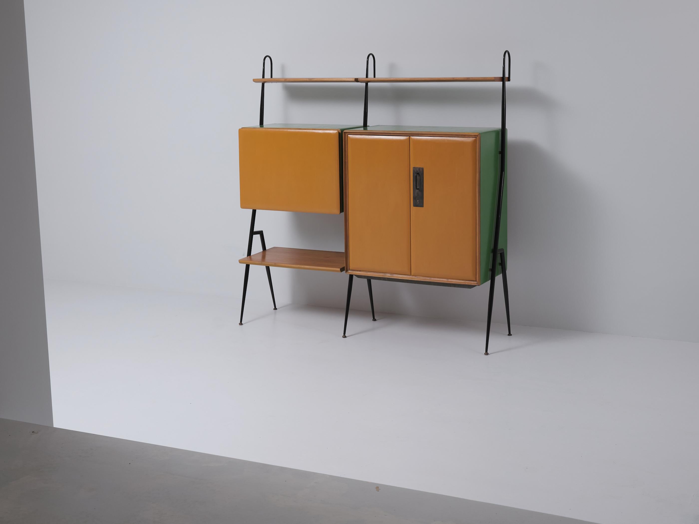 Mid-20th Century Italian Design Modular Bookcase by Silvio Cavatorta - Enhanced by RETRO4M For Sale