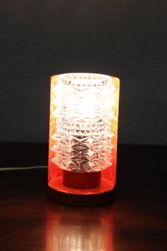 Italienische Design Murano Glas und Orange Metall Tischlampe von Barovier, 1950er Jahre