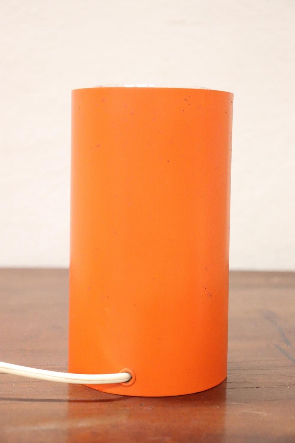 Mid-20th Century Italian Design Murano Glass and Orange Metal Table Lamp by Barovier, 1950s For Sale