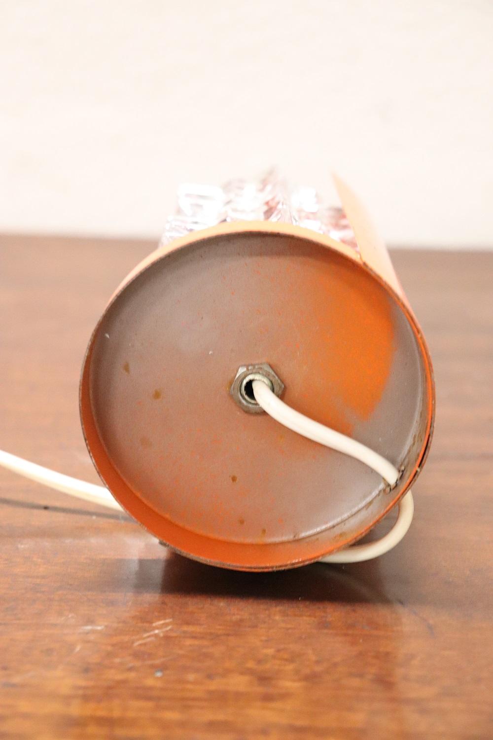 Italian Design Murano Glass and Orange Metal Table Lamp by Barovier, 1950s For Sale 1