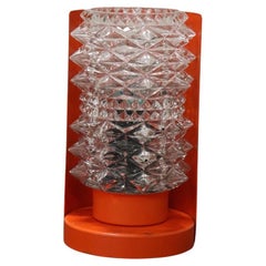 Italienische Design Murano Glas und Orange Metall Tischlampe von Barovier, 1950er Jahre