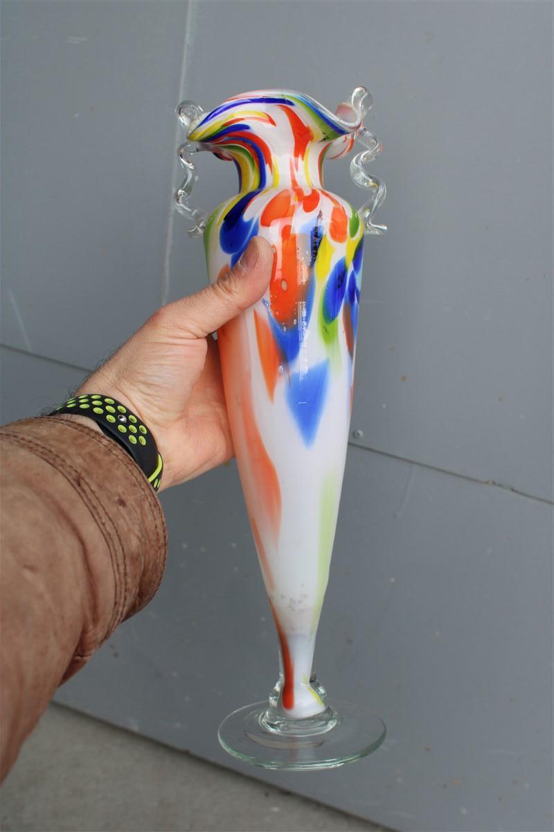 Italian Design Murano Glass Vase Multicolor, 1950s Mid-Century 8