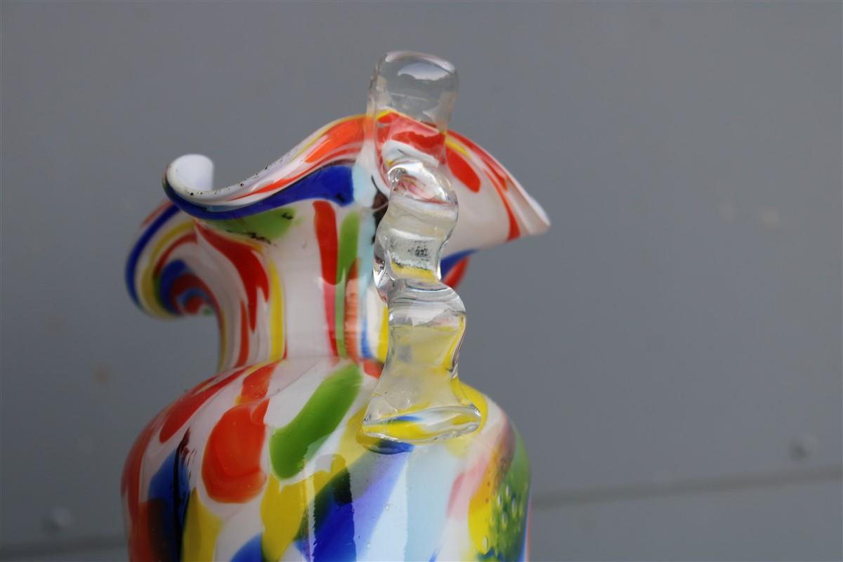 Italian Design Murano Glass Vase Multicolor, 1950s Mid-Century 1