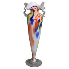 Italian Design Murano Glass Vase Multicolor, 1950s Mid-Century