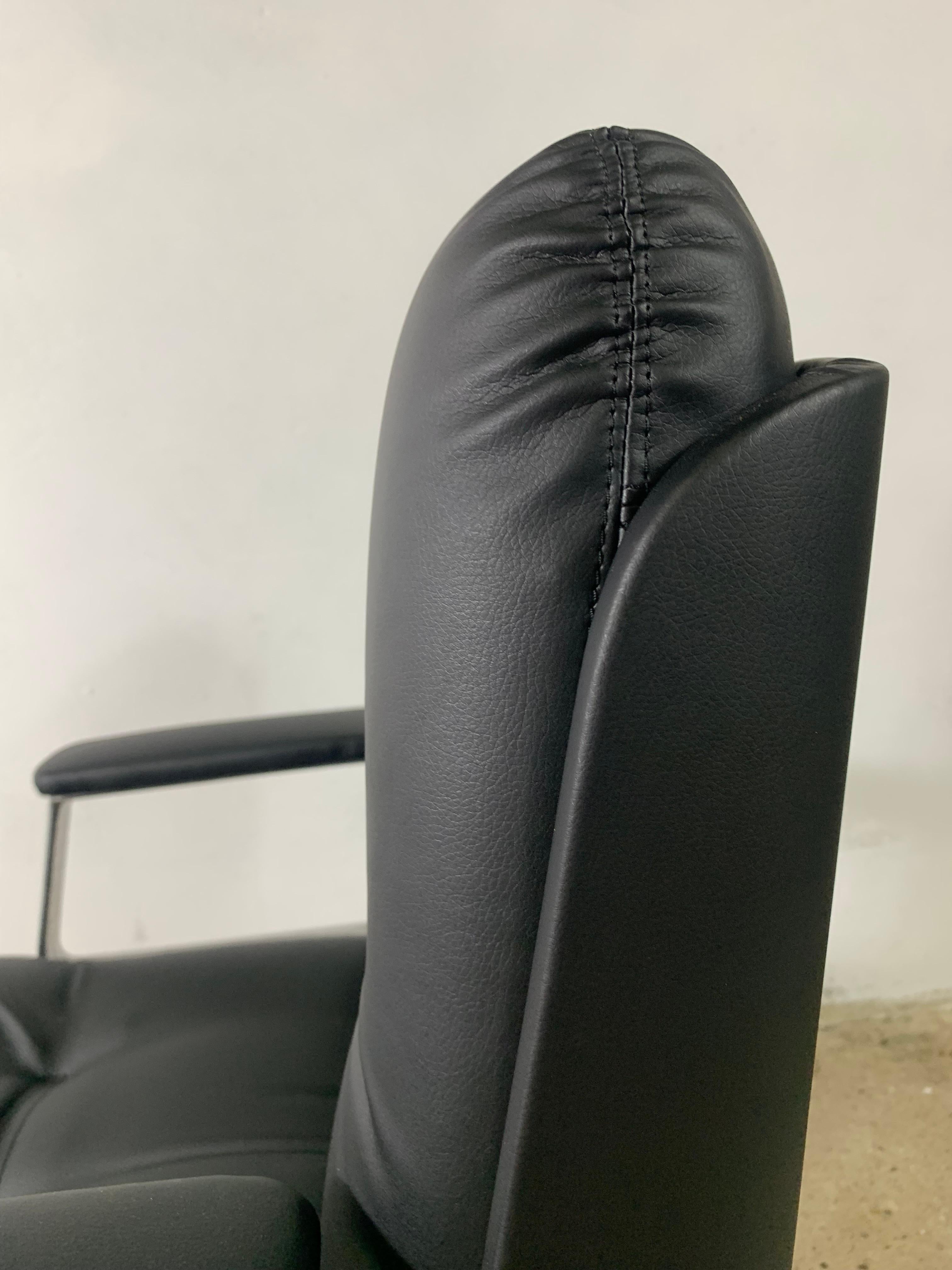 Faux Leather Italian Design Office Leatherette Armchair By Vaghi For Sale