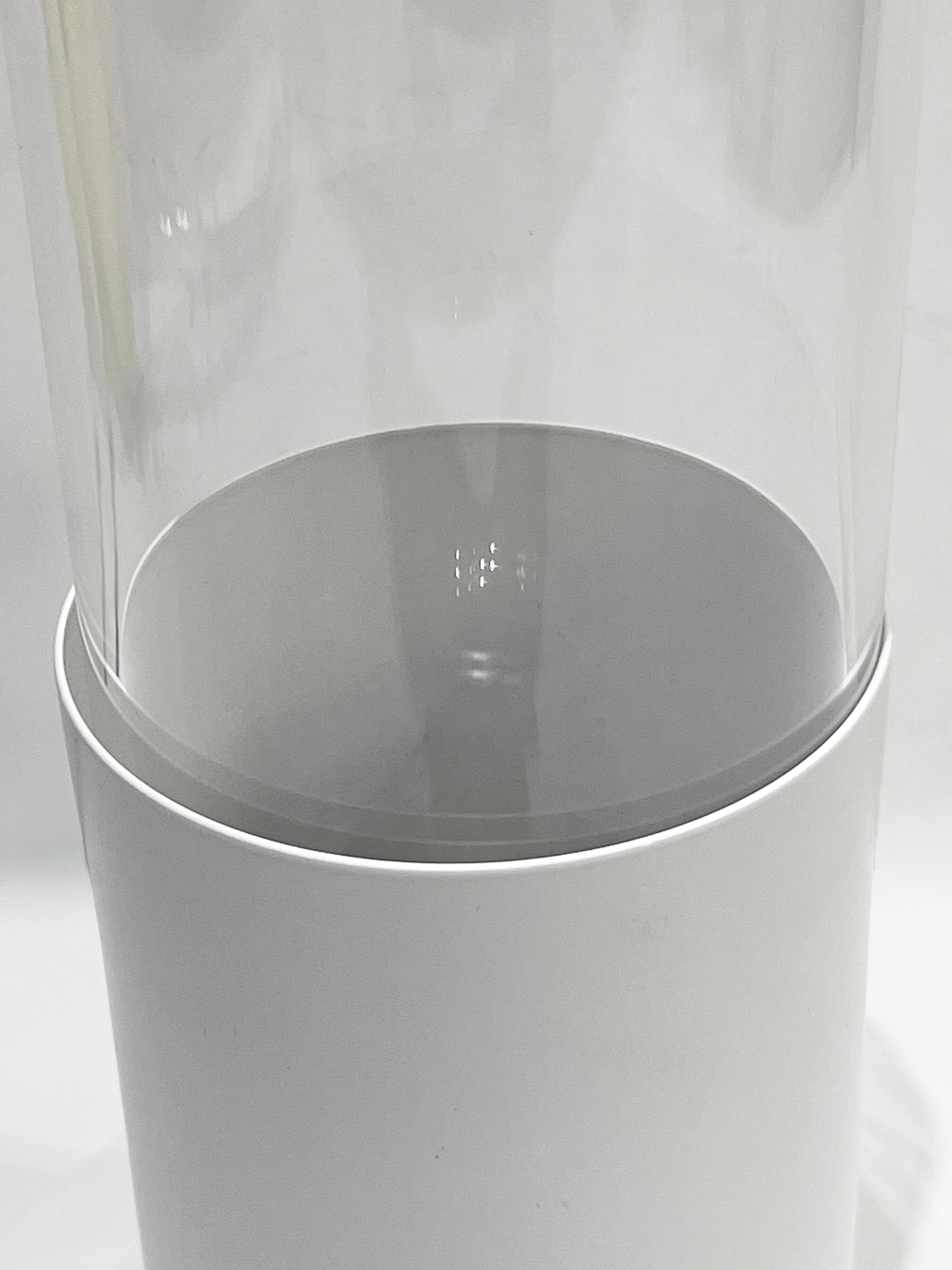 Vase/Lampe de table italienne moderne organique rose Art Glass Lit Flower White en vente 5