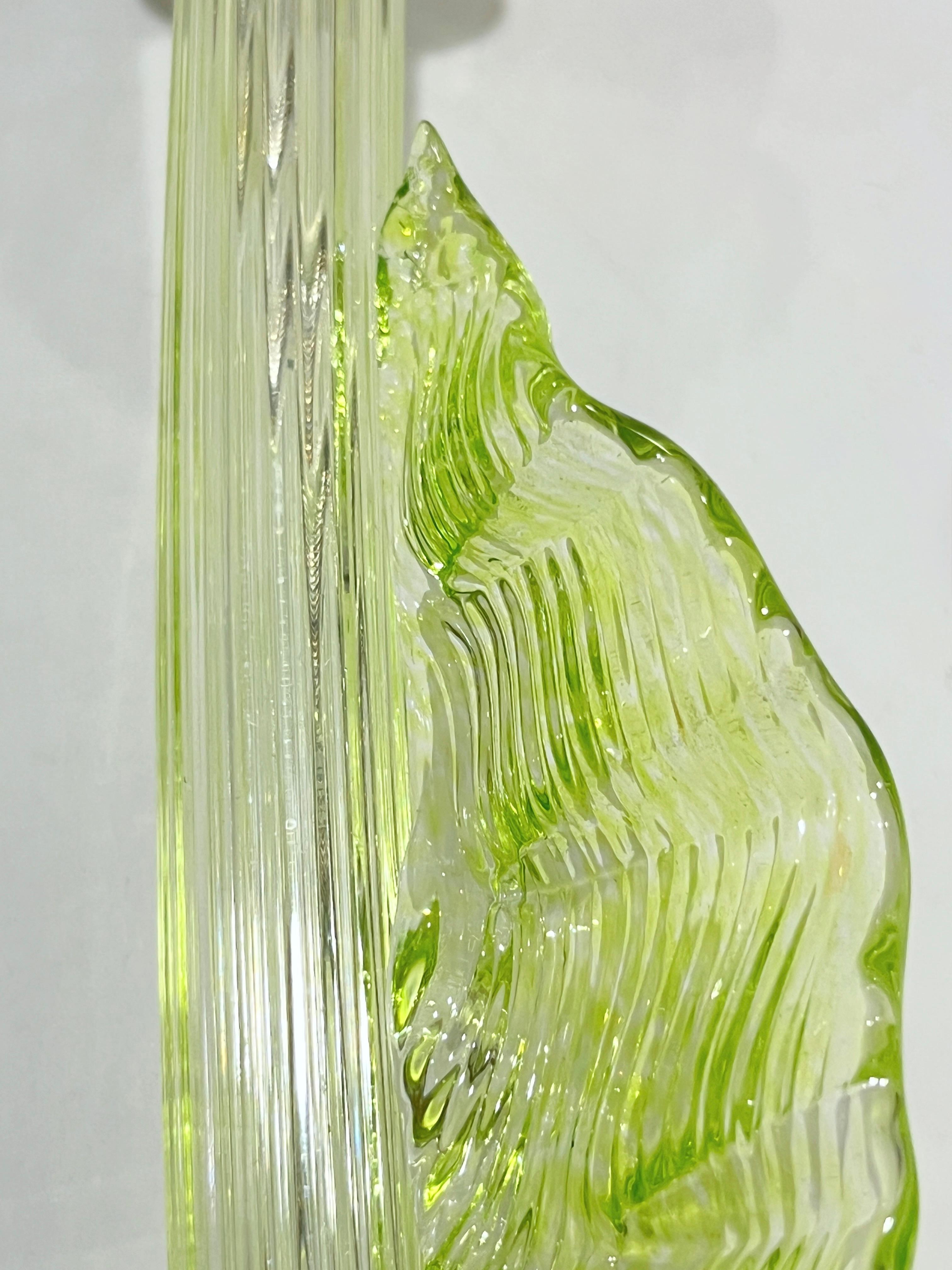 Vase/Lampe de table italienne moderne organique rose Art Glass Lit Flower White Neuf - En vente à New York, NY