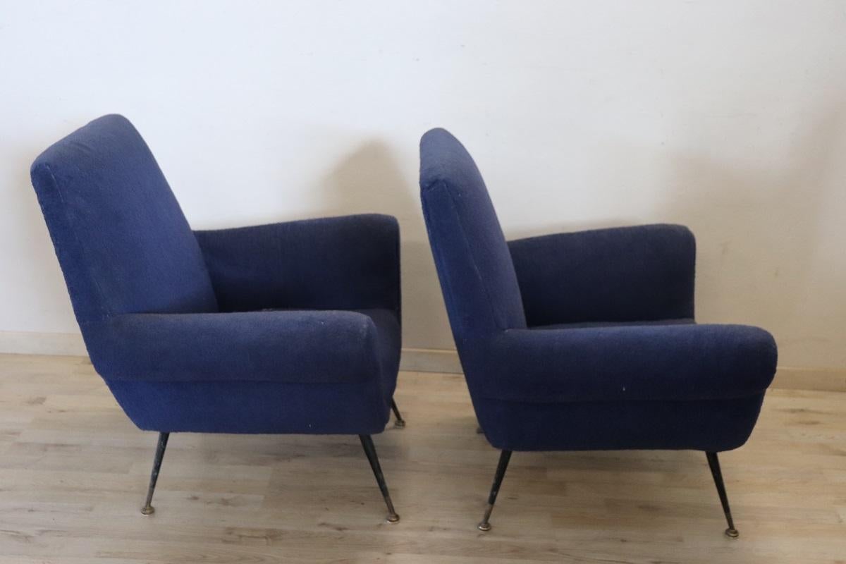 Italian Design Pair of Armchairs by Gigi Radice for Minotti, 1950s For Sale 2