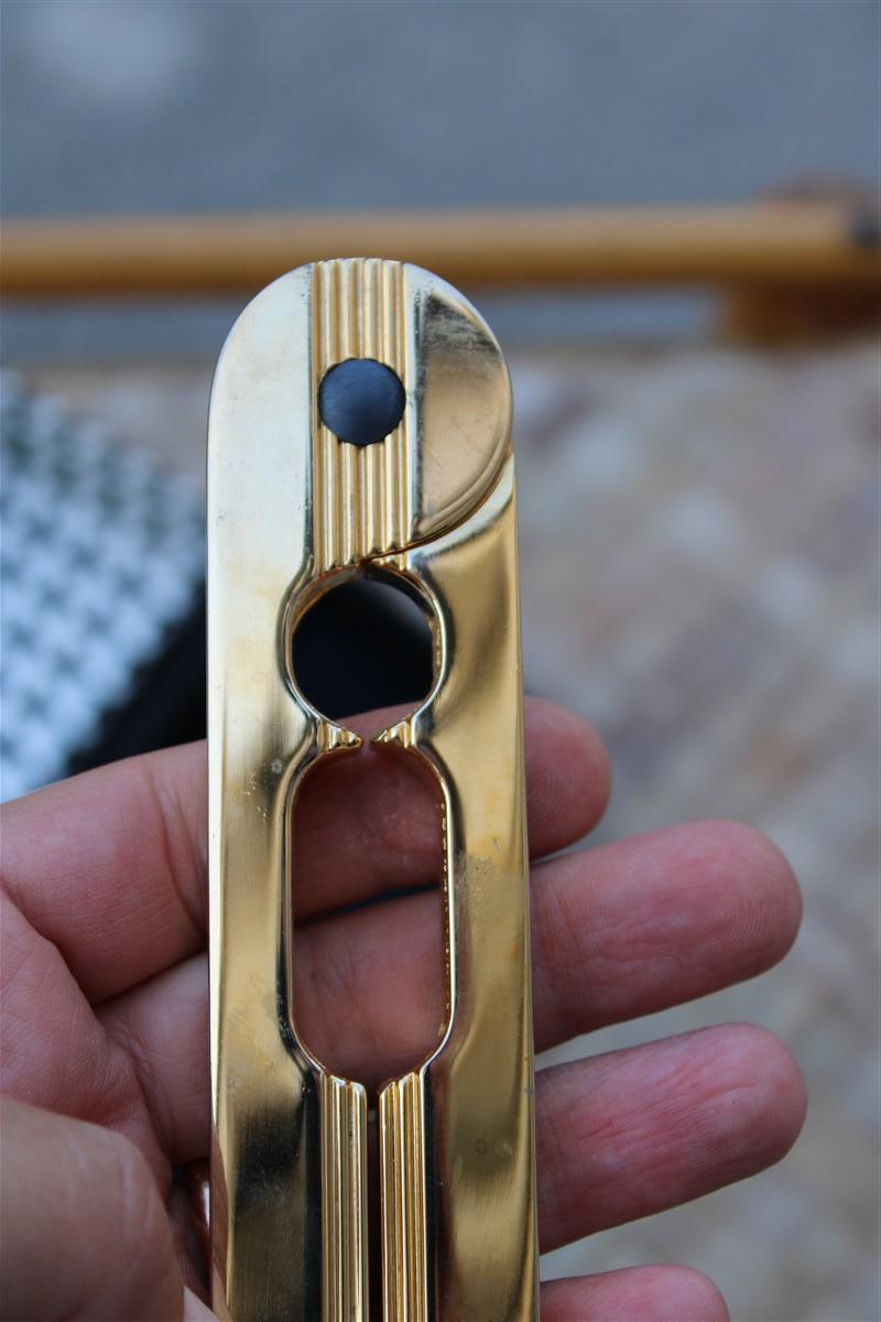 Italian Design Romeo Rega 1970s 24 carat gold metal Nut cracker  For Sale 1