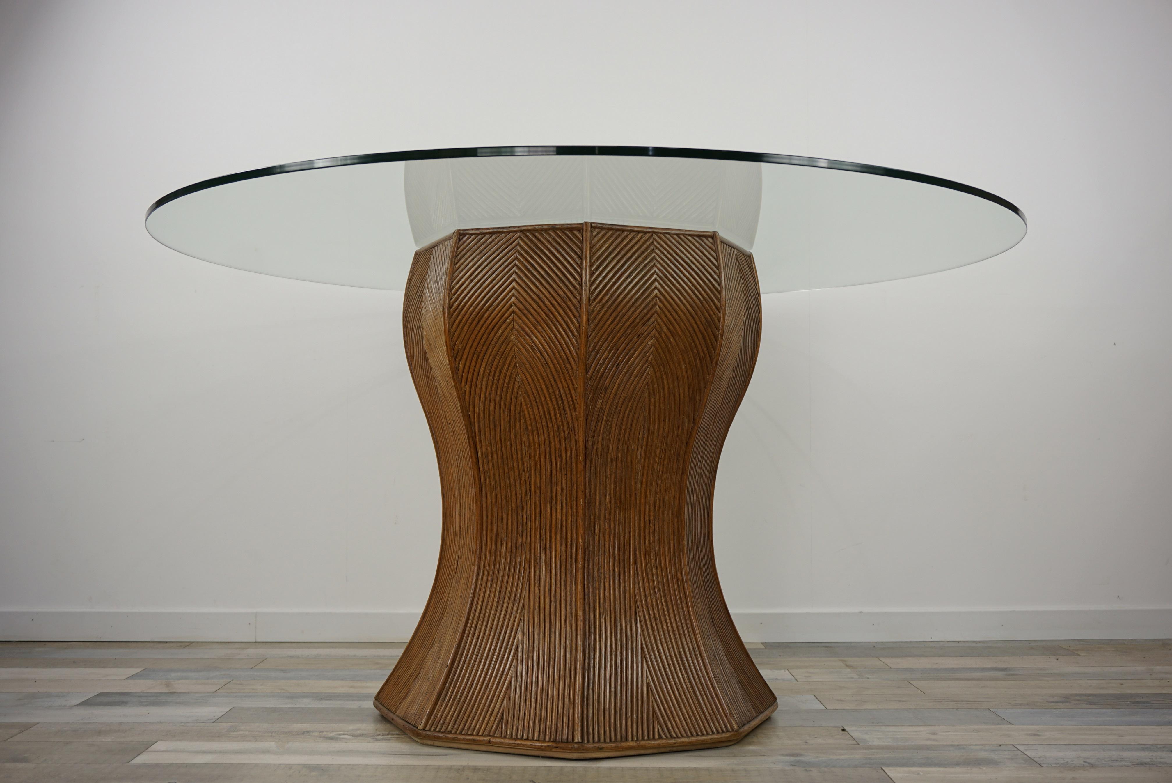 glass top pedestal dining table