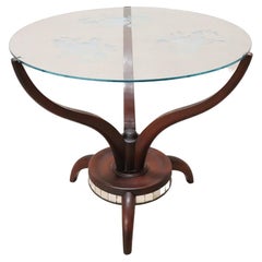 Vintage Italian Design Round Sofa Table or Coffee Table, 1950s