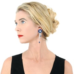 Italian Design Sapphire and Diamond Chandelier Earrings