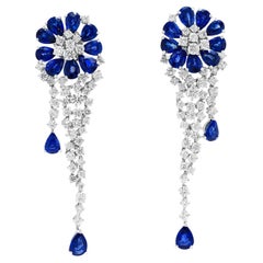 Italian Design Sapphire and Diamond Chandelier Earrings