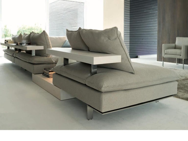 Italian Design Sectional Sofa With Fabric And Leather Shelving New Italian Design Sectional Sofa With Fabric And Leather Shelving New