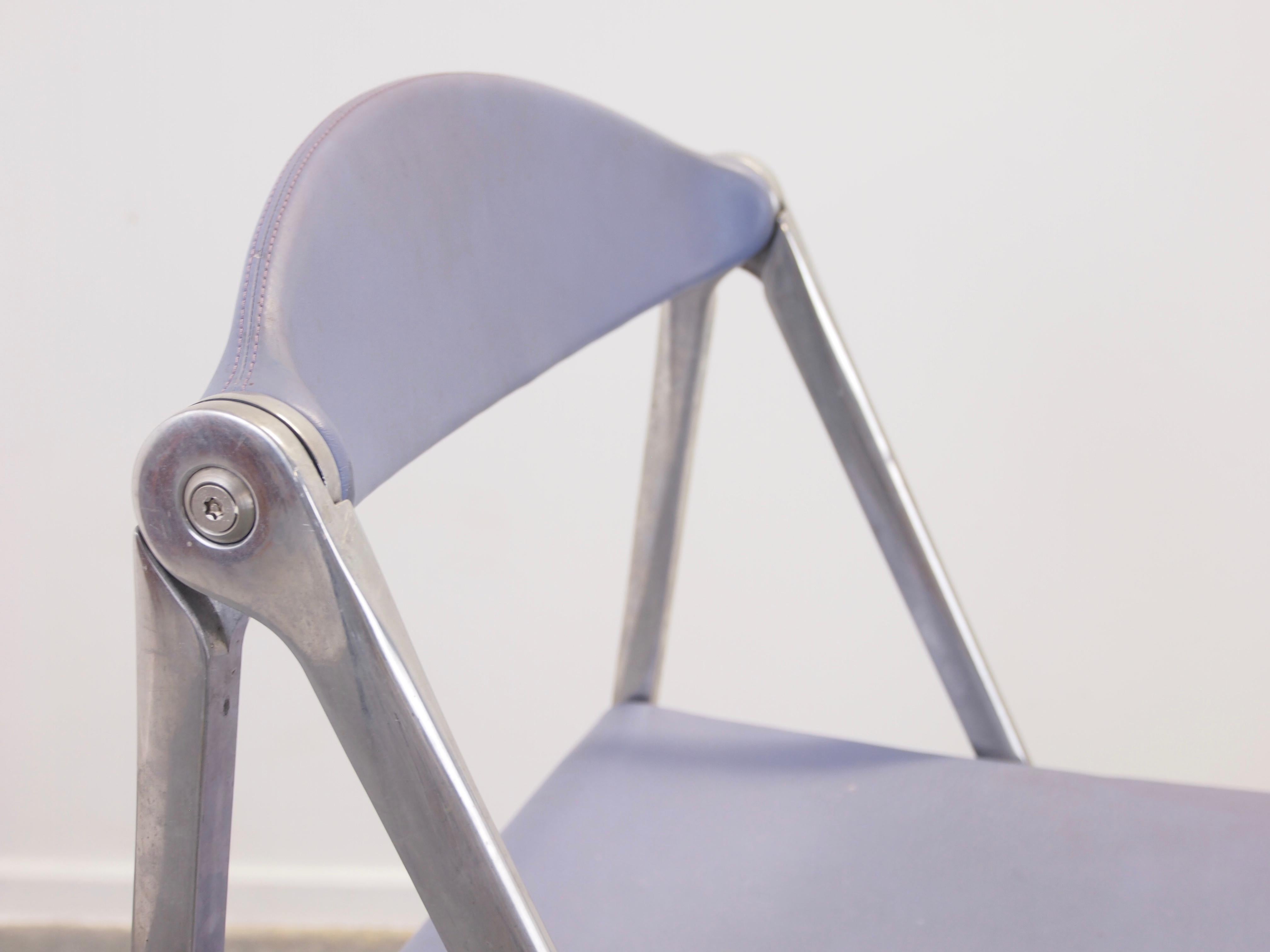 Aluminum Italian Design Set of 3 Folding Chairs 