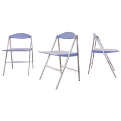 Italian Design Set of 3 Folding Chairs "Donald" by Poltrona Frau, Italy