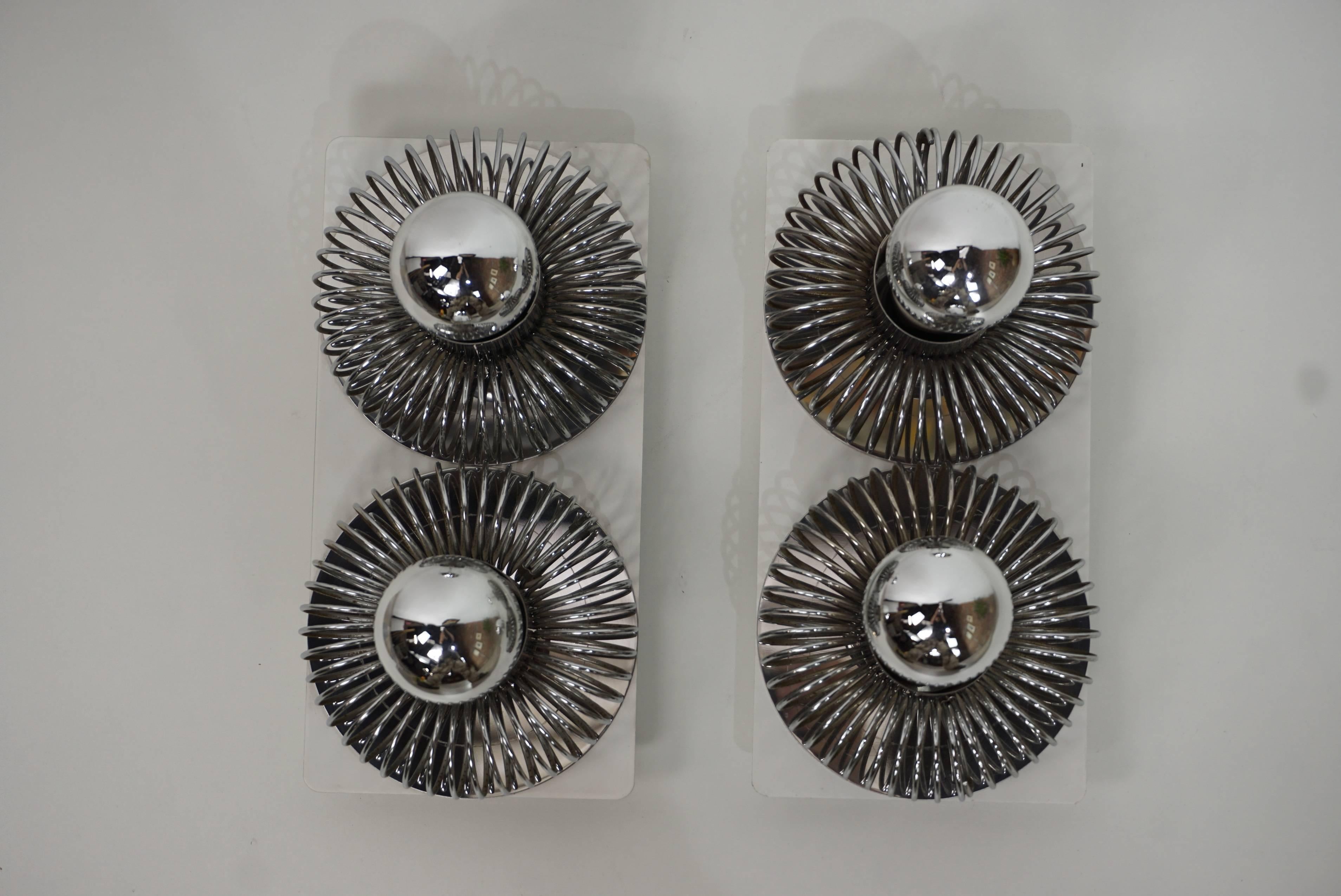 Metal Italian Design Set of Wall Sconces Spring Model by Andrea Lazzari for Morosini For Sale