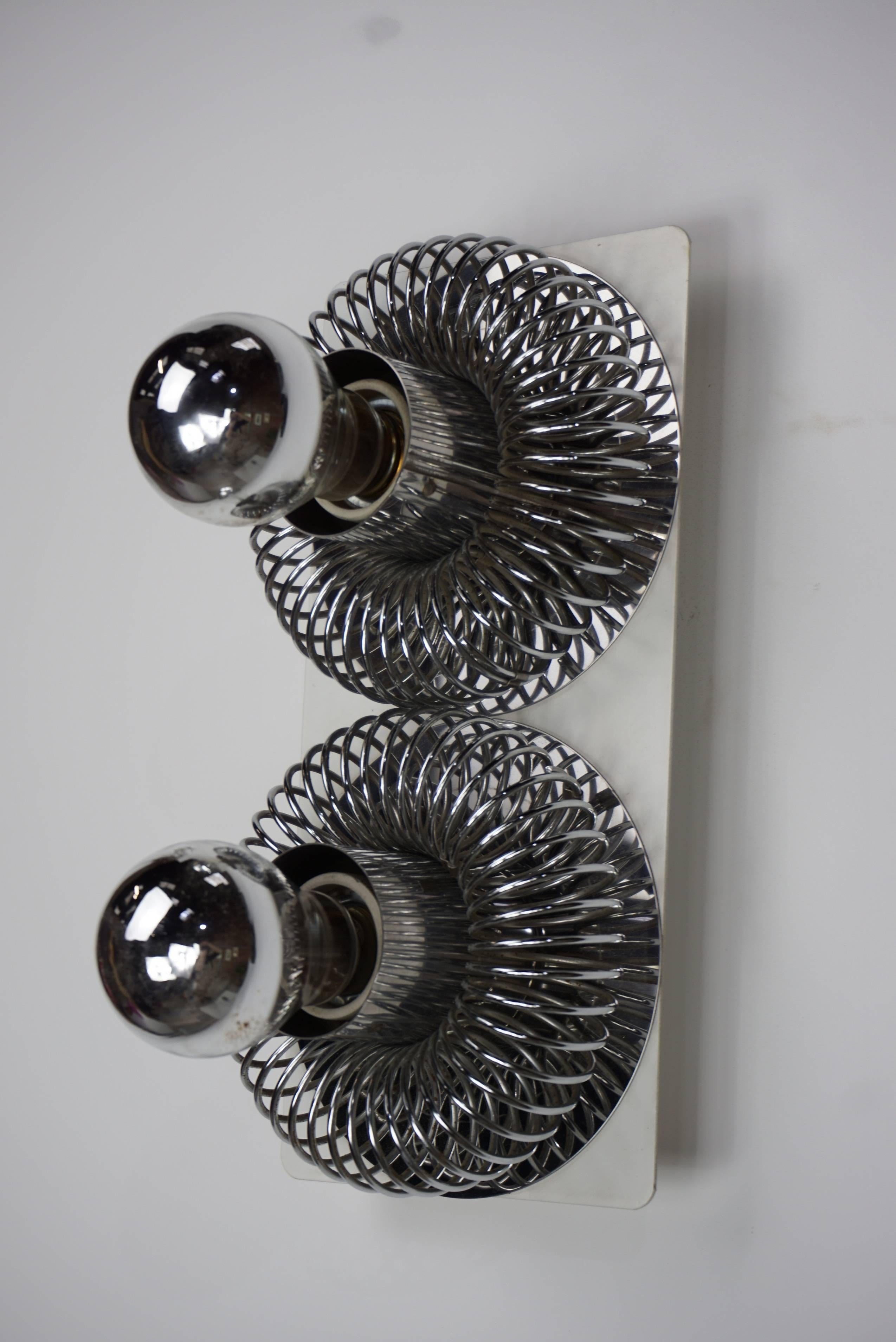 20th Century Italian Design Set of Wall Sconces Spring Model by Andrea Lazzari for Morosini For Sale