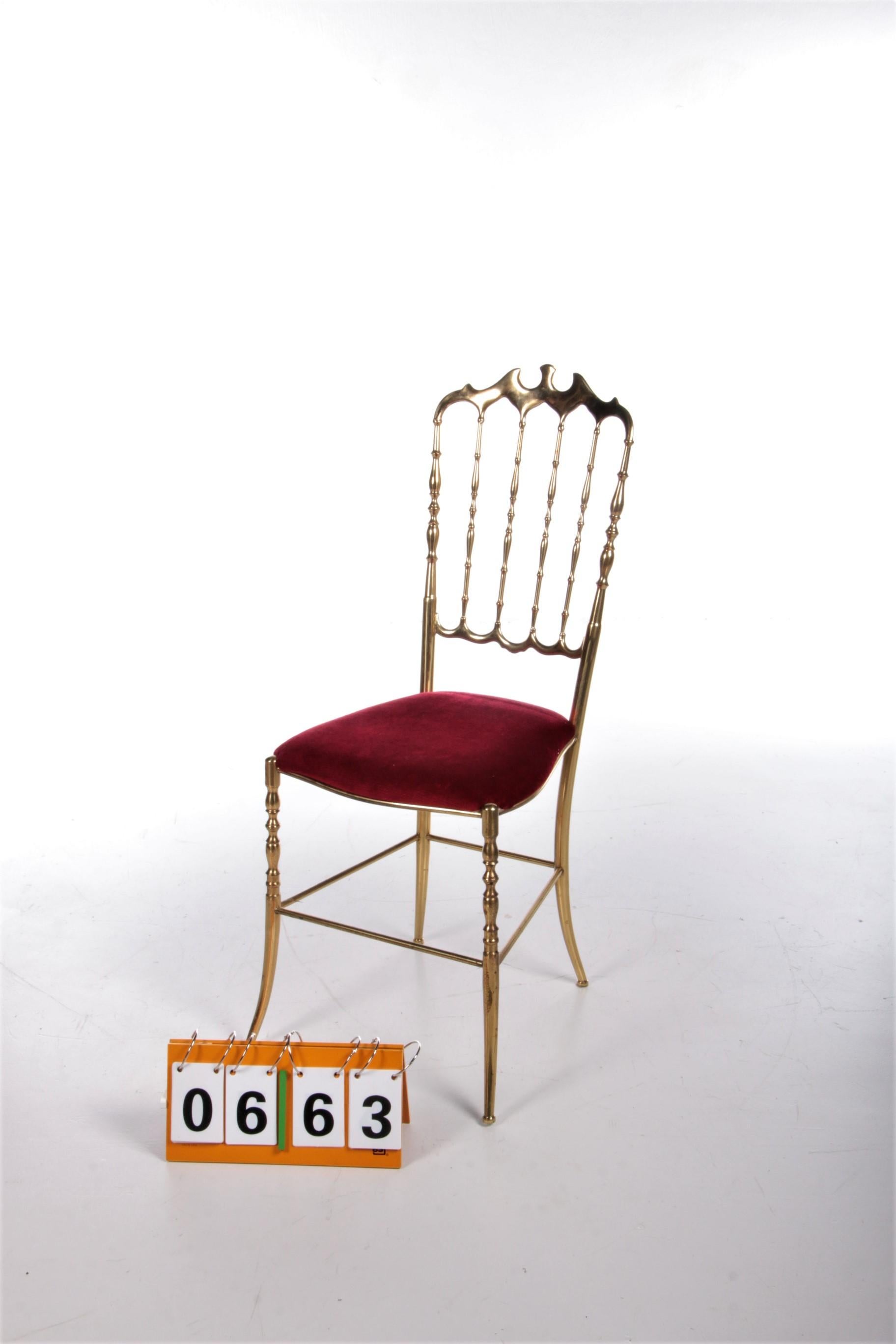 Italian Design Side Chair by Giuseppe Gaetano Descalzi for Chiavari, Italy 1950 For Sale 8
