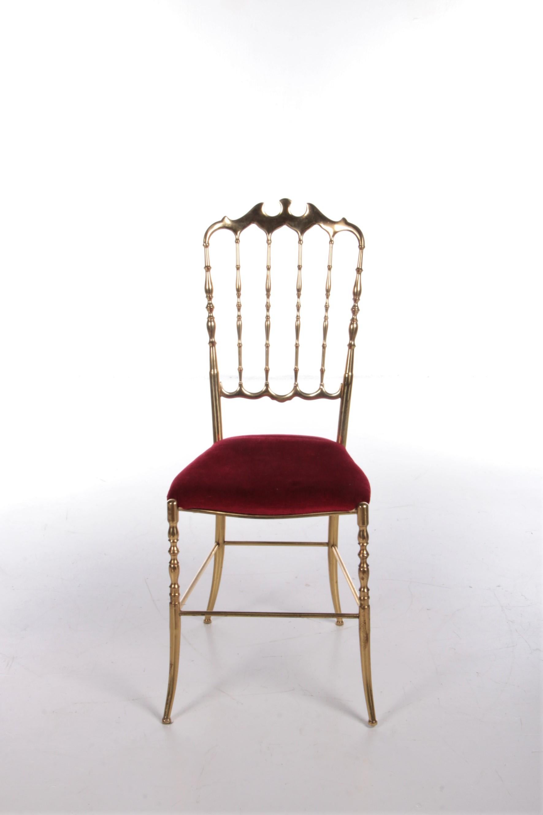 Hollywood Regency Italian Design Side Chair by Giuseppe Gaetano Descalzi for Chiavari, Italy 1950 For Sale