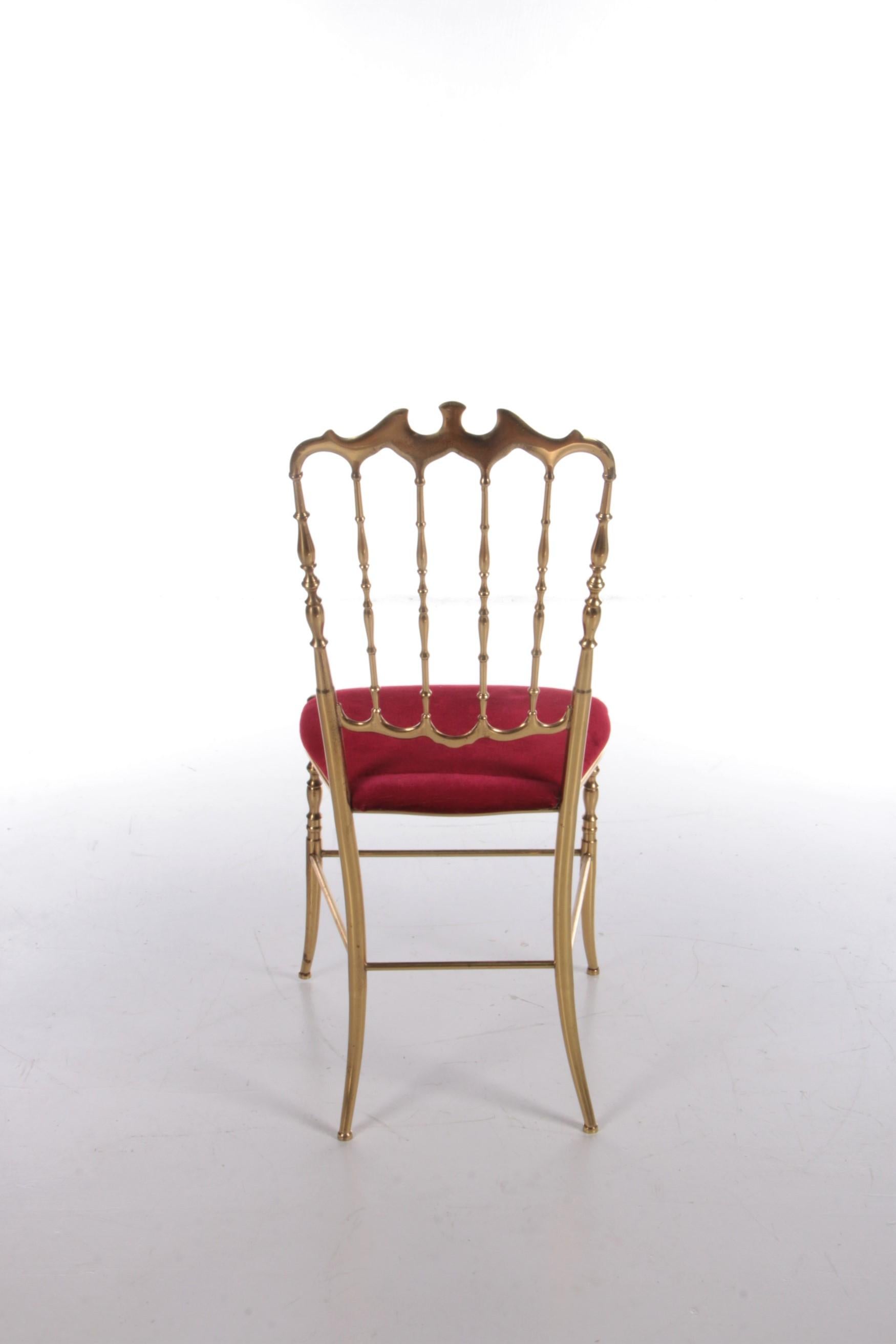 Mid-20th Century Italian Design Side Chair by Giuseppe Gaetano Descalzi for Chiavari, Italy 1950 For Sale