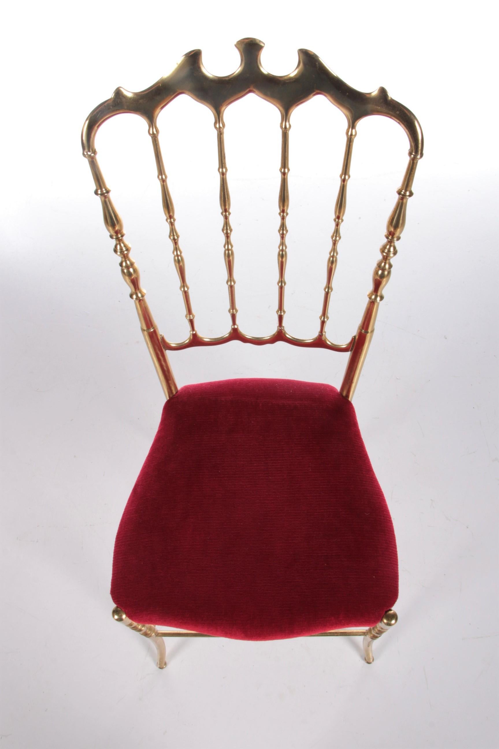Italian Design Side Chair by Giuseppe Gaetano Descalzi for Chiavari, Italy 1950 For Sale 1
