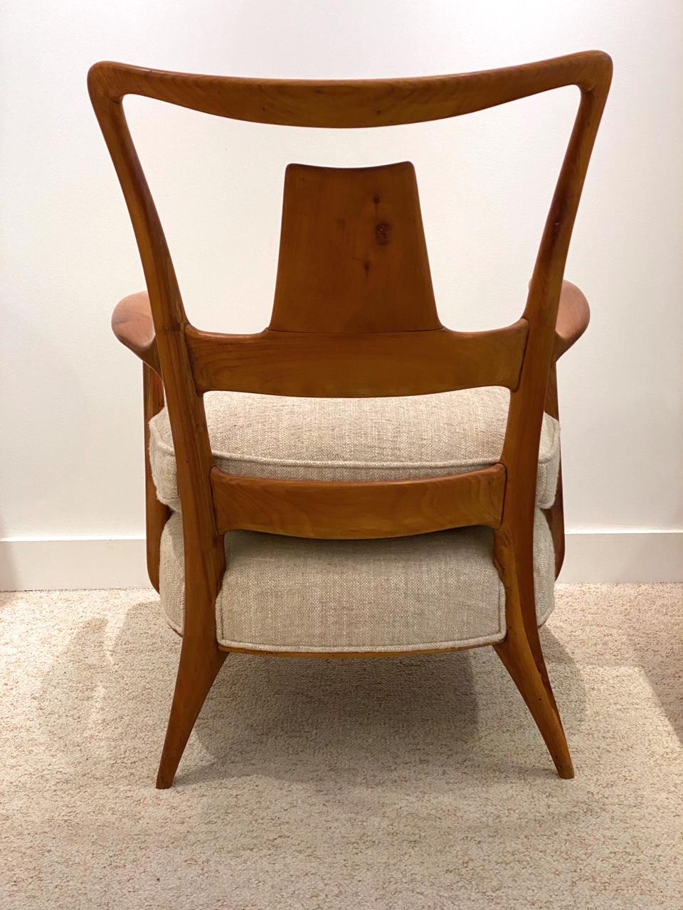 Mid-20th Century Italian Design Single Wood Armchair, 1940s