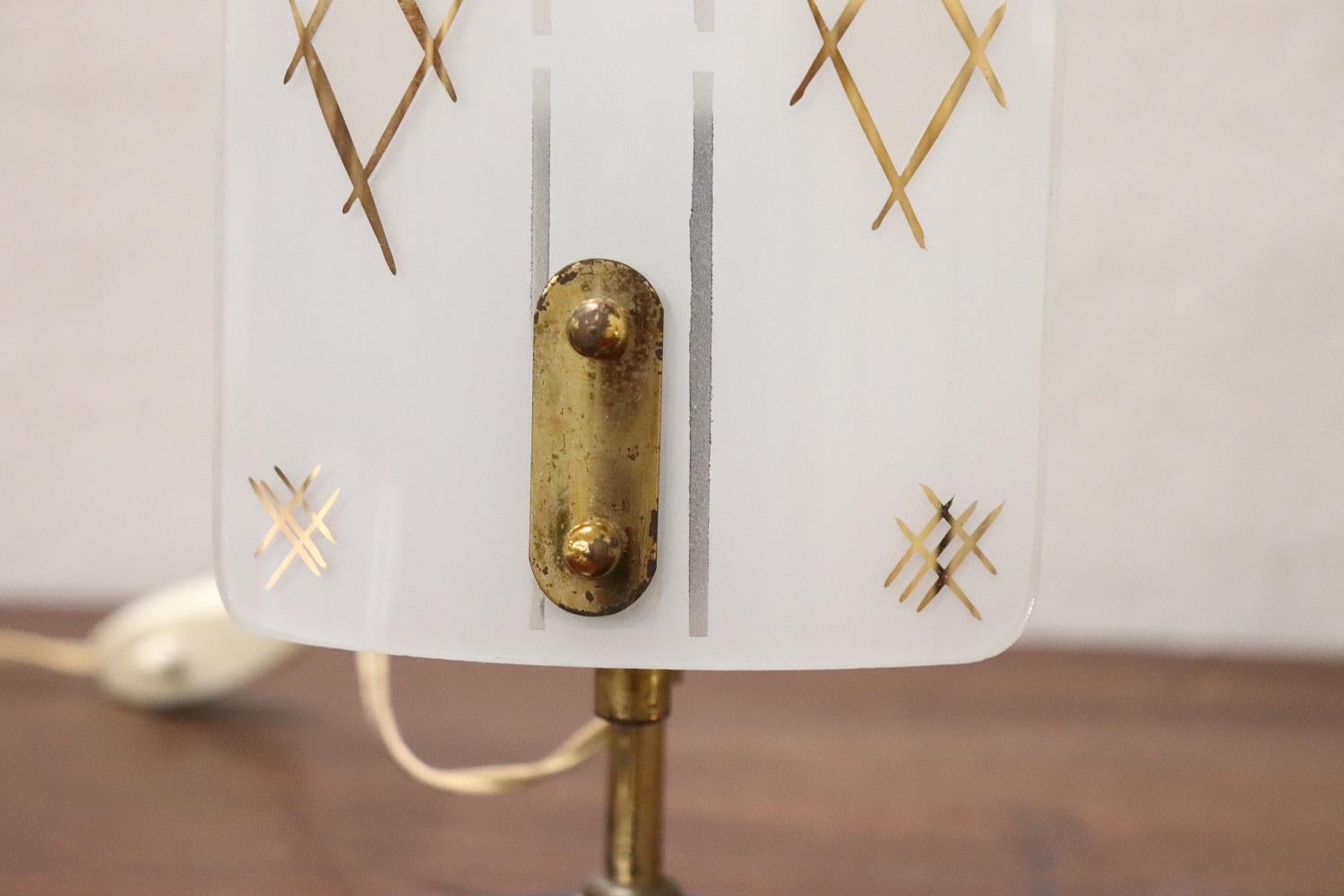 Metal Italian Design Small Table Lamp, 1950s For Sale