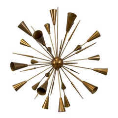 Italian Design Sputnik Chandelier 32 Arms, All Brass