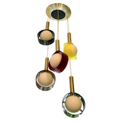 Used Italian Design Stilux Multicolored Pendant Chandelier from the 1960s